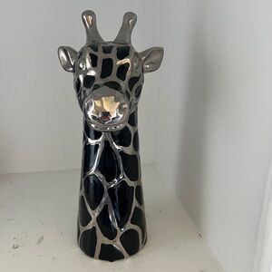 Silver and Black Giraffe Figurine